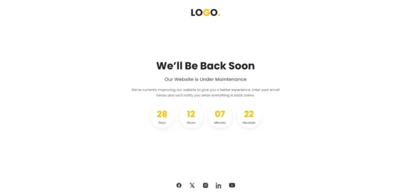 Coming Soon (Timer+Socials)